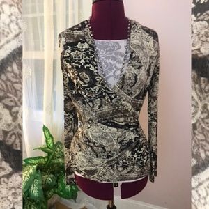 Beautiful paisley faux wrap top